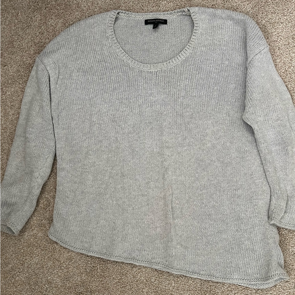Banana Republic Light Gray Knit Sweater